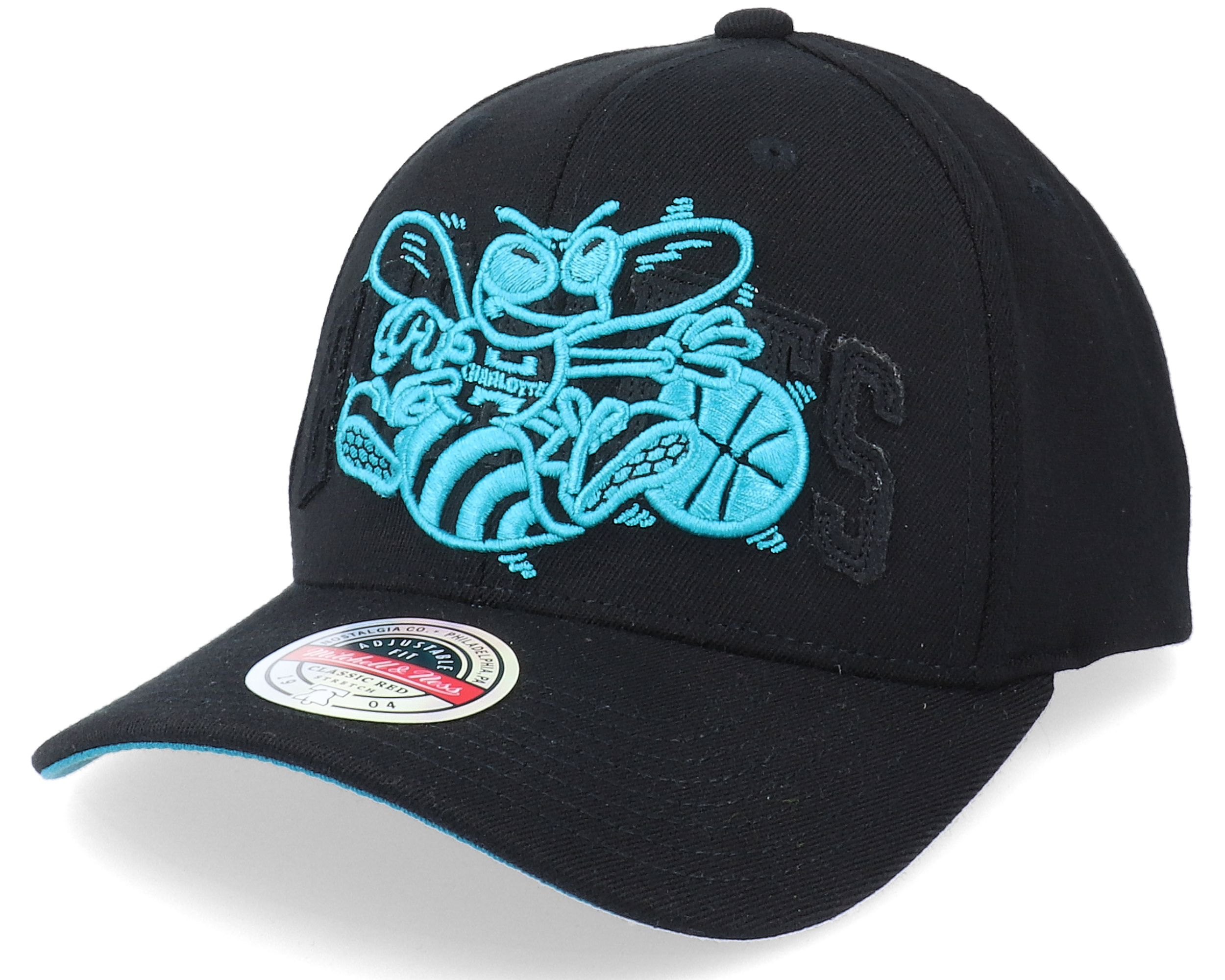 Charlotte Hornets Double Triple Stretch Hwc Black Adjustable - Mitchell ...