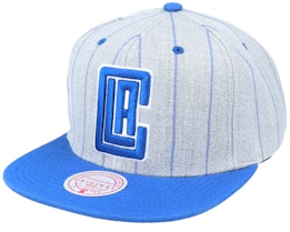 Los Angeles Clippers Grey Pin Pop Heather Grey Snapback - Mitchell & Ness