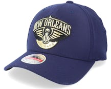 New Orleans Pelicans Golden Black Stretch Navy Adjustable - Mitchell & Ness