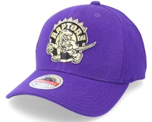 Toronto Raptors Golden Black Stretch Hwc Purple Adjustable - Mitchell & Ness