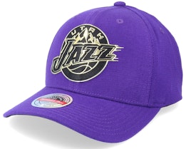 Utah Jazz Golden Black Stretch Hwc Purple Adjustable - Mitchell & Ness