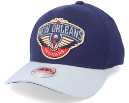 New Orleans Pelicans Spot Lights Stretch Navy/Grey Adjustable - Mitchell & Ness