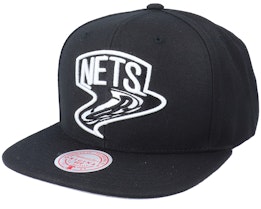 Brooklyn Nets Warp Down Black Snapback - Mitchell & Ness
