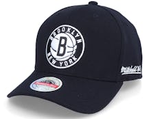 Brooklyn Nets Dropback Solid Black Adjustable - Mitchell & Ness