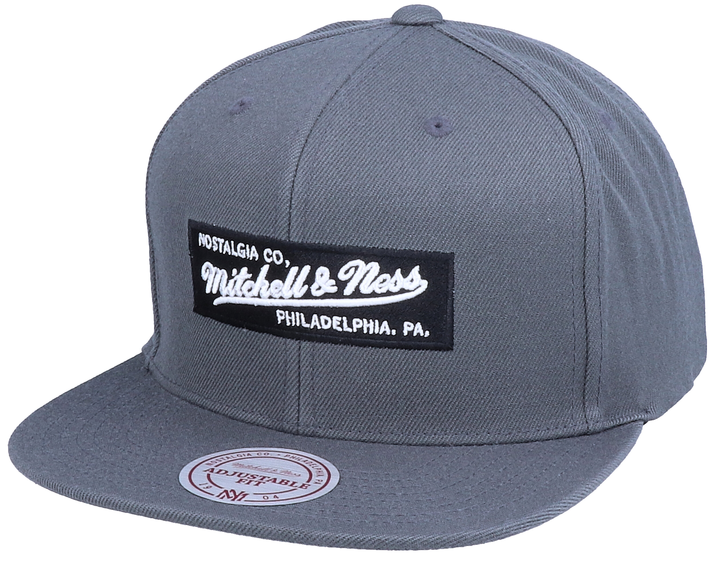 mitchell and ness box logo snapback