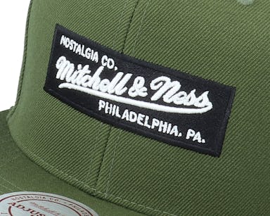 Mitchell & Ness box logo snapback cap in olive