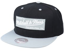 Branded Box Logo Black/Grey Snapback - Mitchell & Ness