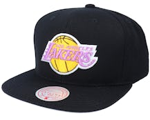 Los Angeles Lakers Wool Solid Black Snapback - Mitchell & Ness