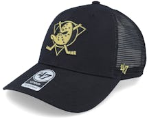 Anaheim Ducks Branson Metallic Mvp Black/Gold Trucker - 47 Brand