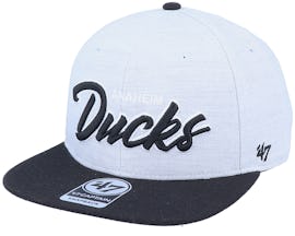 Anaheim Ducks Captain Street Script Heather Grey/Black Snapback - 47 Brand