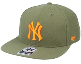 New York Yankees No Shot Captain Sandalwood Green/Orange Snapback - 47 Brand