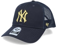 New York Yankees Branson Metallic Mvp Navy/Gold Trucker - 47 Brand