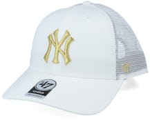 New York Yankees Branson Metallic Mvp White/Gold Trucker - 47 Brand