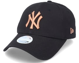 New York Yankees Womens Metallic Logo 9Forty Black/Pink Adjustable - New Era