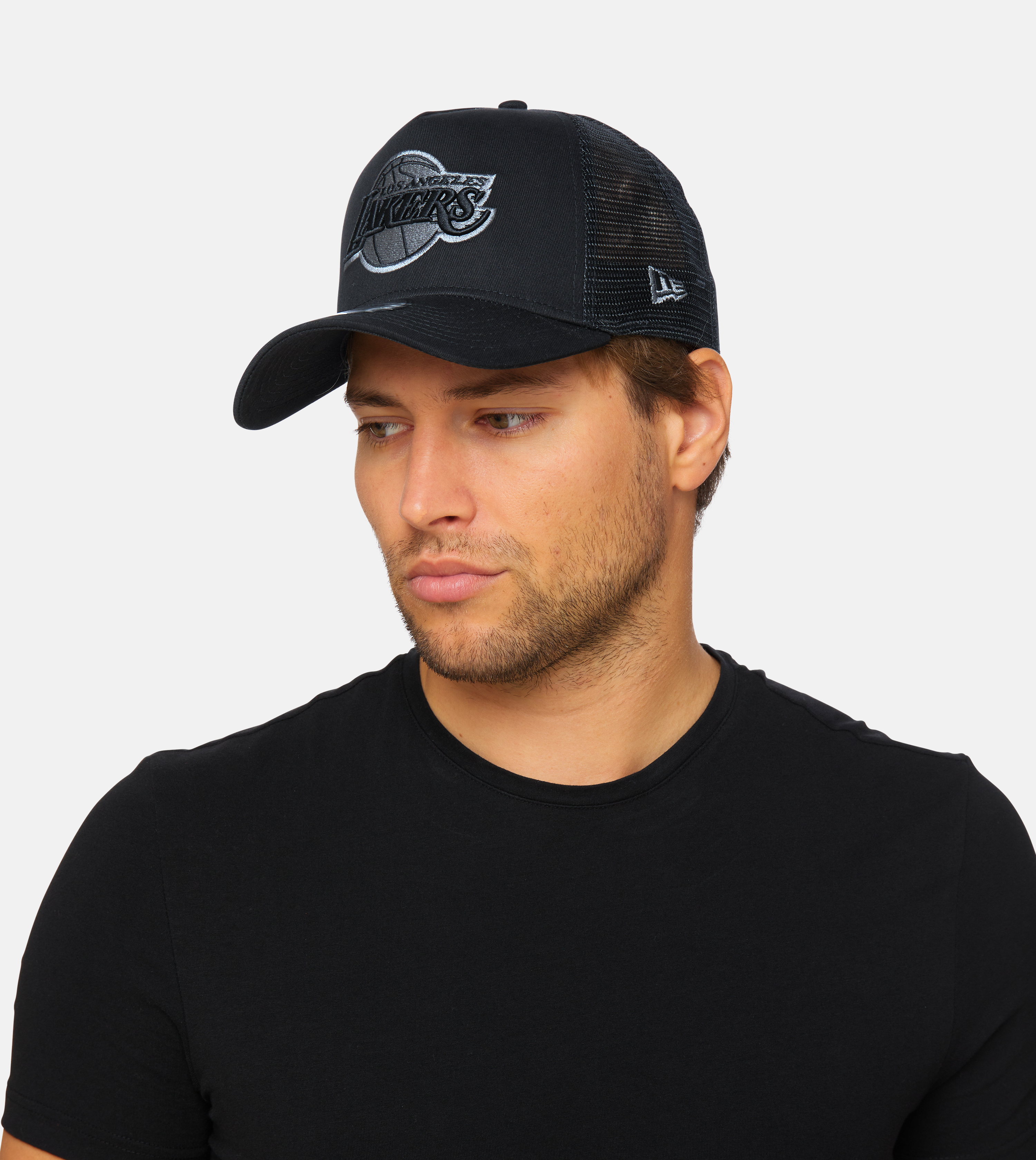 Los Angeles Lakers Black On Black Team Logo 9FORTY Black A-Frame