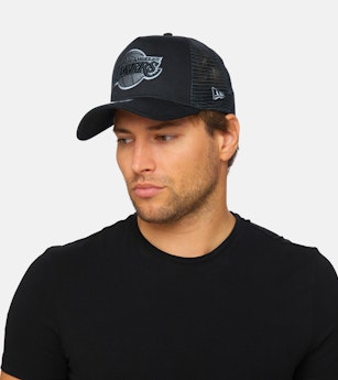 Los Angeles Lakers Black On Black Team Logo 9FORTY Black A-Frame