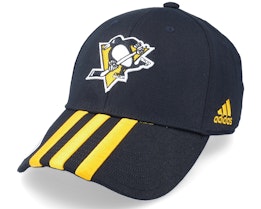Pittsburgh Penguins 3 Stripe Struc Black Adjustable - Adidas