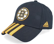 Boston Bruins 3 Stripe Structural NHL Black Adjustable - Adidas