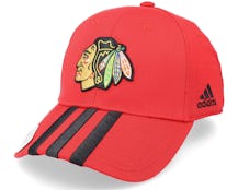 Chicago Blackhawks 3 Stripe Struc Red Adjustable - Adidas