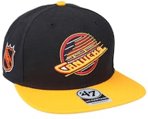 Hatstore Exclusive x Vancouver Canucks Sure Shot Two Tone Captain Black/Yellow Snapback - 47 Brand