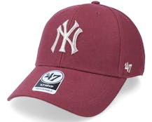 New York Yankees Metallic Mvp Dark Maroon Adjustable - 47 Brand