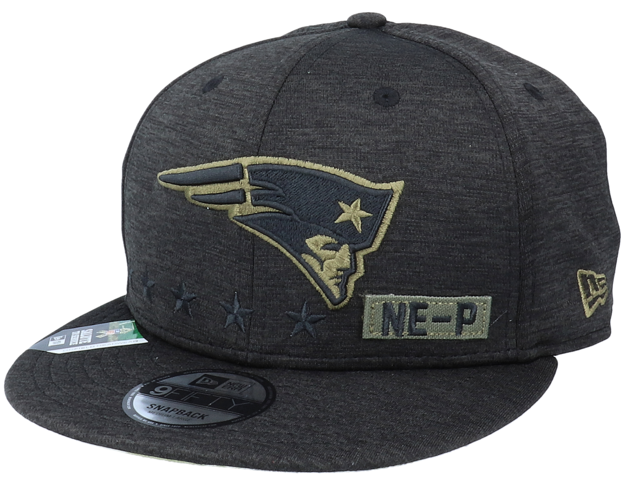 New England Patriots Salute To Service NFL 20 Heather Black Snapback New Era