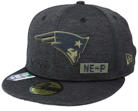 New England Patriots Salute To Service NFL 20 Heather Black Fitted - New Era
