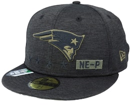 New England Patriots Salute To Service NFL 20 Heather Black Fitted - New Era