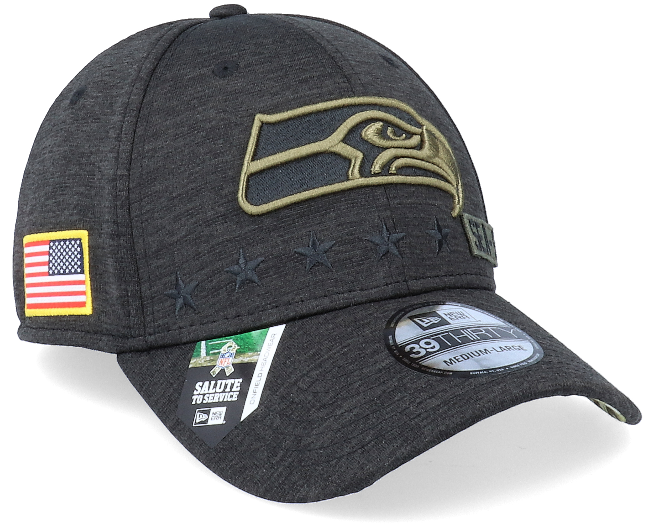 New Era Women's Seattle Seahawks Salute to Service Black Knit Beanie