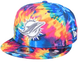 Miami Dolphins Crucial Catch 9Fifty Tie-Dye Multicolor Snapback - New Era