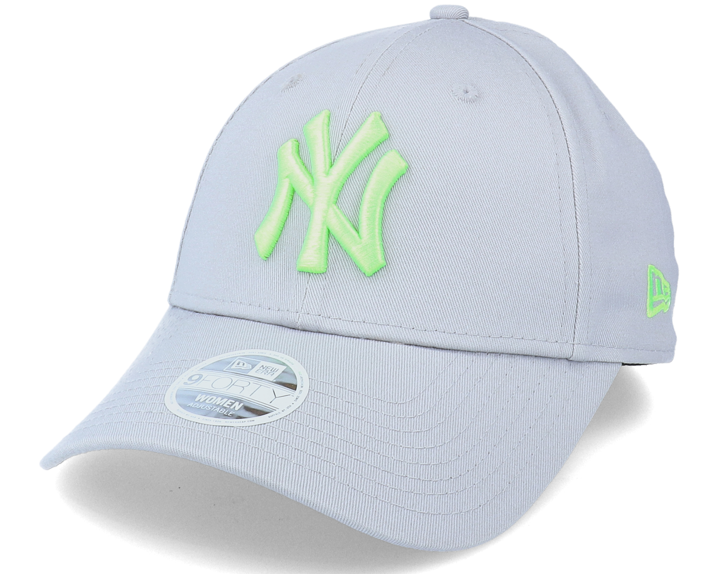 New Era New York Yankees Essential Womens 9Forty Cap Grey - Neon Green