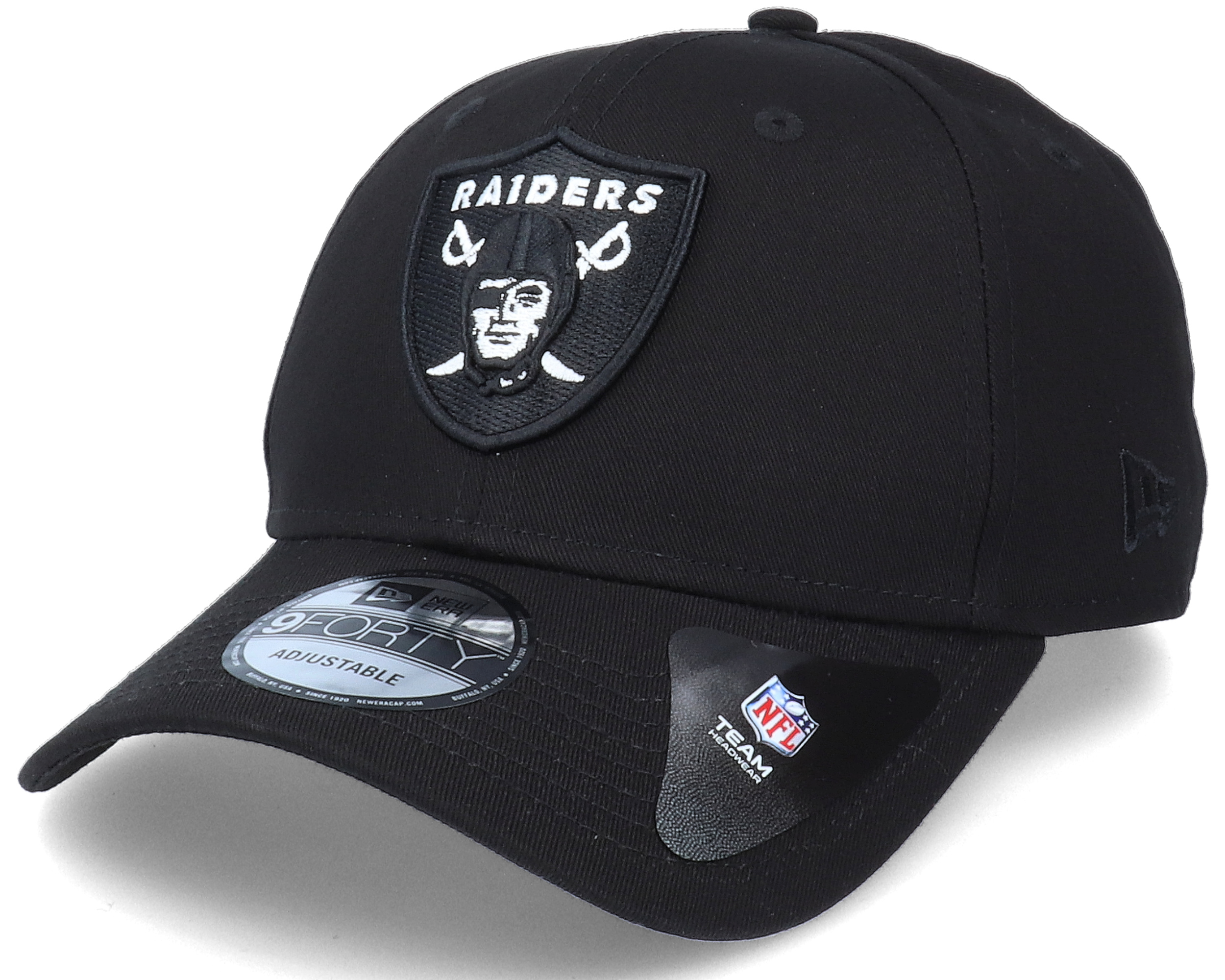 Las Vegas Raiders Black Base 9FORTY Black Adjustable - New Era cap