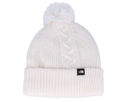 Womens Cable Minna Beanie White Pom - The North Face
