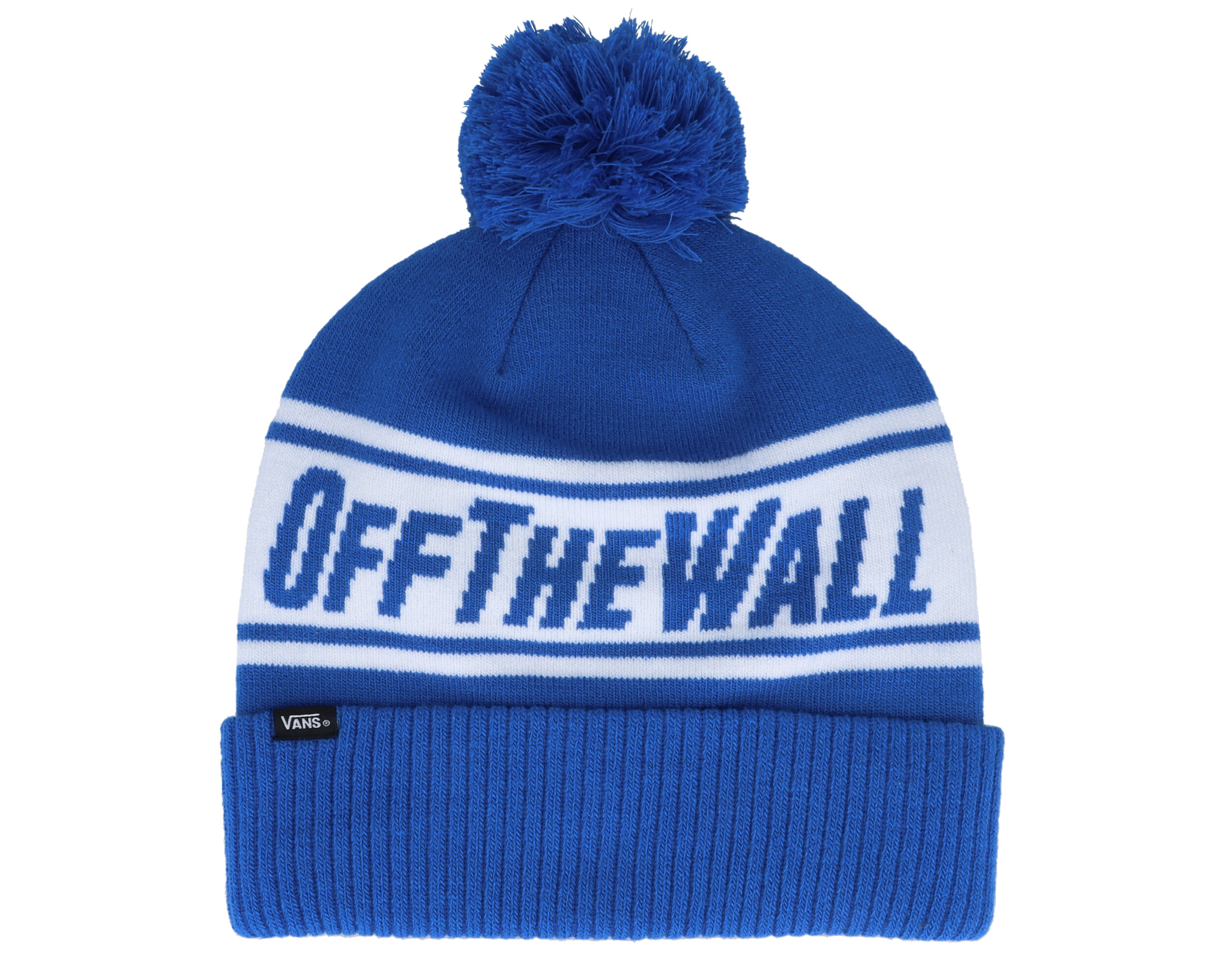 Off The Wall Nautical Blue/White Pom Vans beanie