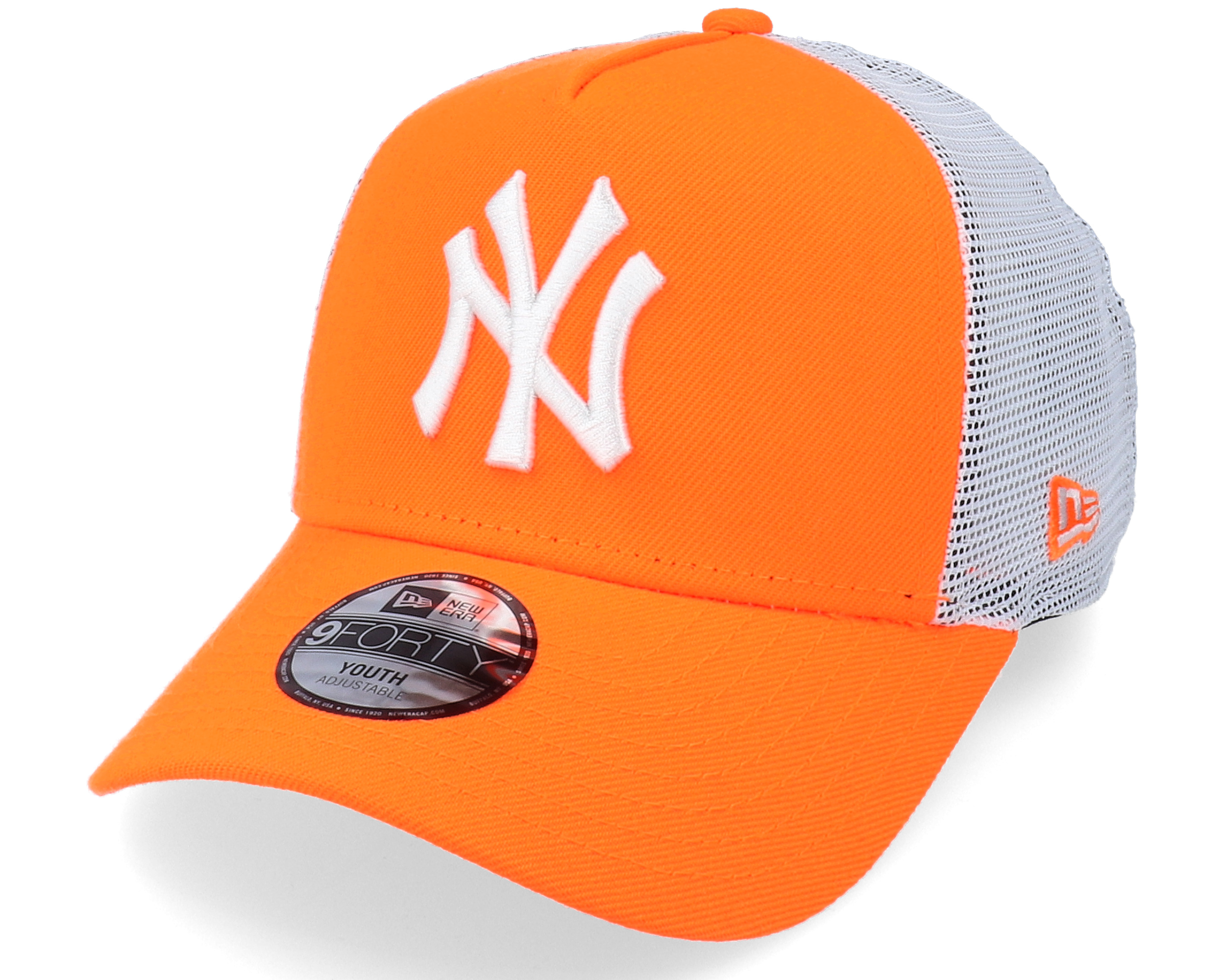 orange yankees hat