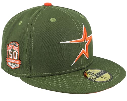Houston Astros Grounded 59FIFTY Dark Green/Orange Fitted - New Era