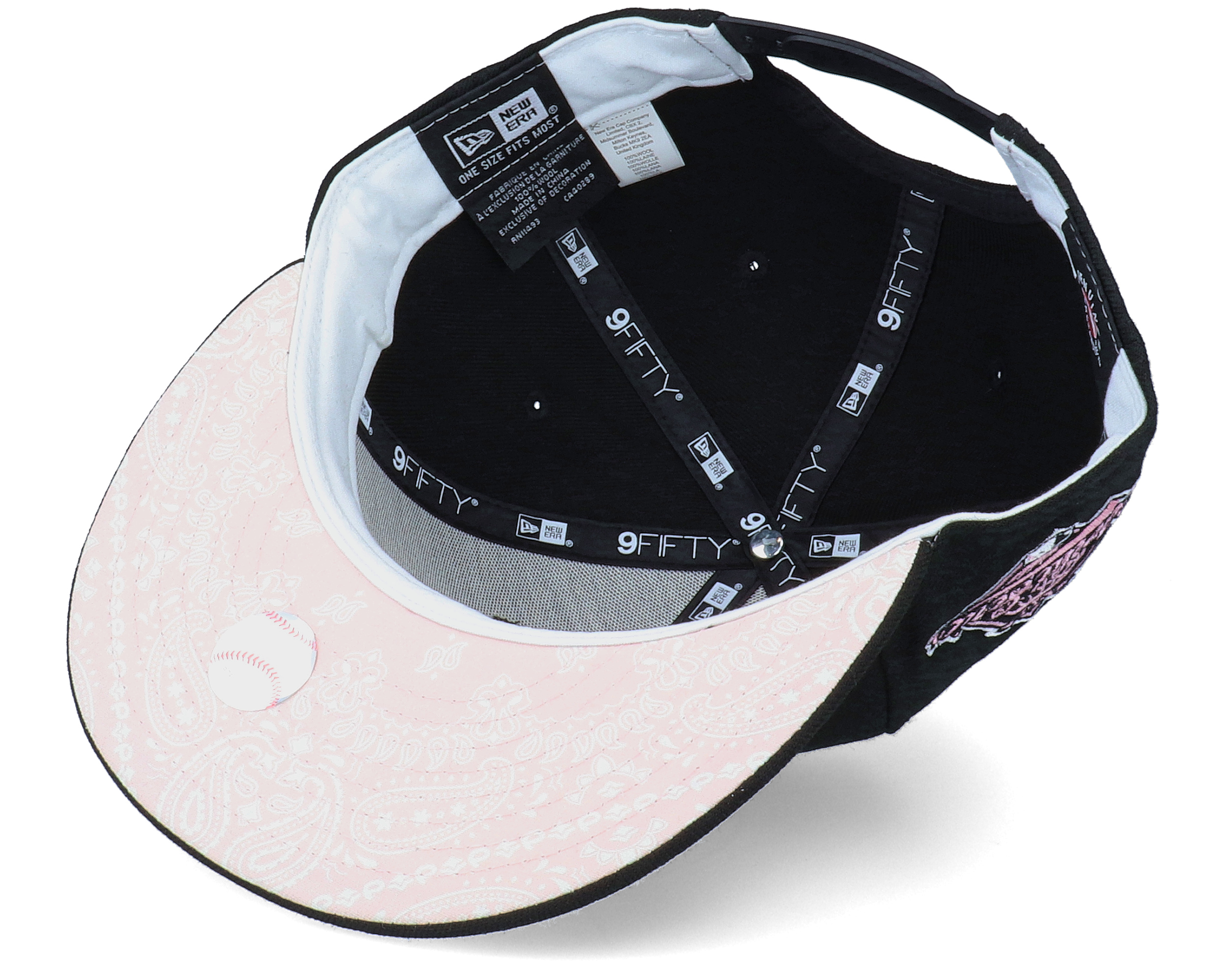 New Era Hats Pink Brim New York Yankees 9Fifty MLB Pink Paisley