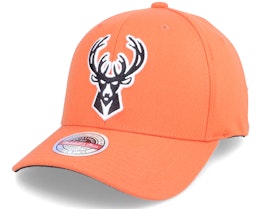 Milwaukee Bucks Vis Red Snapback Orange Adjustable - Mitchell & Ness