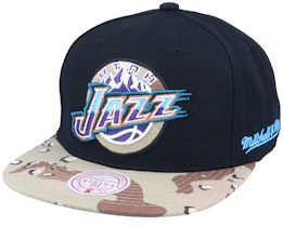Utah Jazz Choco Camo Hwc Black Snapback - Mitchell & Ness