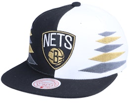 Brooklyn Nets Diamond Cut Black/White Snapback - Mitchell & Ness