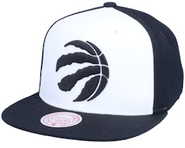 Toronto Raptors Front Post White/Black Snapback - Mitchell & Ness