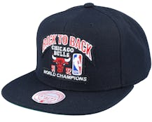 Chicago Bulls 92 Back To Back Champs Hwc 1991 Black Snapback - Mitchell & Ness