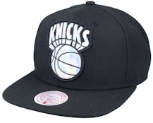 New York Knicks Iridescent Xl Logo Hwc Black Snapback - Mitchell & Ness