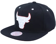 Chicago Bulls White Popz Black Snapback - Mitchell & Ness