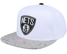 Brooklyn Nets Cement Top White/Silver Snapback - Mitchell & Ness