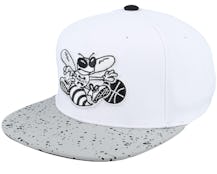 Charlotte Hornets Cement Top Hwc White/Silver Snapback - Mitchell & Ness