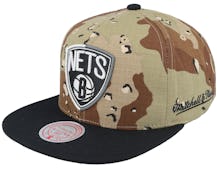 Brooklyn Nets Choco Camo/Black Snapback - Mitchell & Ness