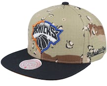 New York Knicks Choco Camo/Black Snapback - Mitchell & Ness