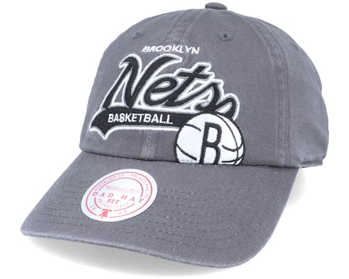 Brooklyn Nets El Jefe Strapback Grey Dad Cap - Mitchell & Ness