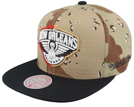 New Orleans Pelicans Choco Camo/Black Snapback - Mitchell & Ness